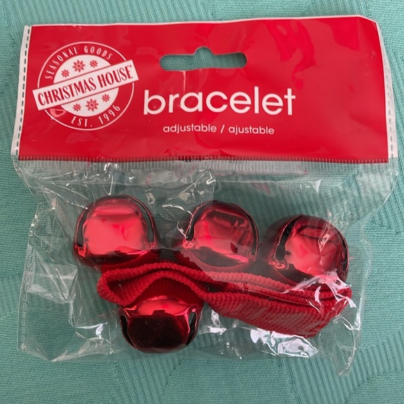 Christmas House Velcro adjustable jingle bell bracelets - Picture 2 of 5
